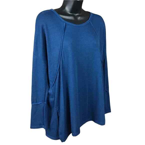 Forgotten Grace Womens XS Blue Thermal Long Sleeve Tee Soft Stretch Casual NWOT - Picture 1 of 16